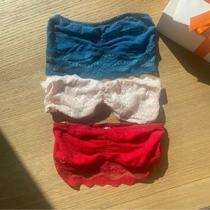 Set of Three, NWOT XS lace bandeau